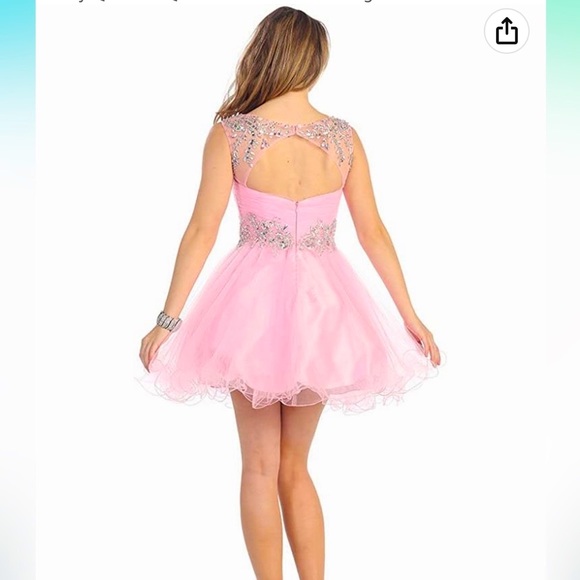 NWT NEW PINK & RHINESTONE 💕SZ 6 DRESS - Picture 4 of 16